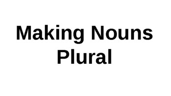 Preview of Plural Nouns ppt