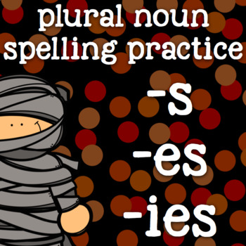 Preview of Plural Nouns - s, es, ies - Singular and Plural Nouns - Halloween - 2nd Grade