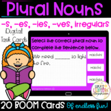 Plural Nouns -s, -es, -ies, -ves, irregulars Boom Cards