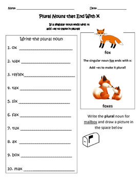 Plural Nouns that end with s, sh, ch and x Bundle by Teaching Miss A