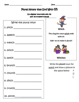 plural nouns that end with s sh ch and x bundle by