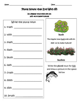 Plural Nouns that end with s, sh, ch and x Bundle by Teaching Miss A