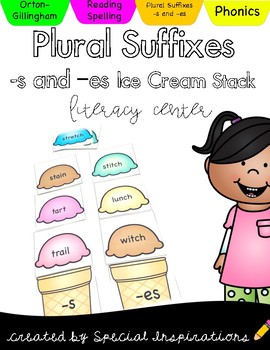 Preview of Plural Suffixes -s and -es Ice Cream Stack