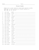 Plural Words - 7 Worksheets & 6 Charts