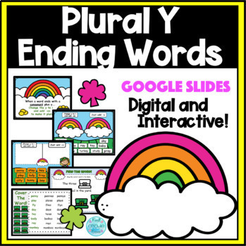 Preview of Plural Words Ending in Y- Change y to I/Add -es or Just -s for Google Slides