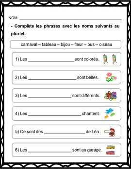plural homework in french