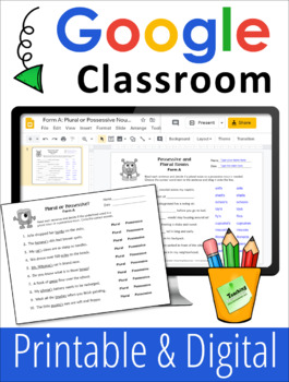 possessive and plural nouns worksheets level 1 digital and printable