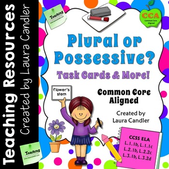 Preview of Plural or Possessive Printable Task Cards and Game