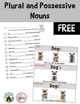 free plural possessive noun poster and worksheet by teacher s take out