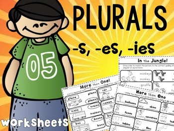 Preview of Plurals Worksheets Distance Learning