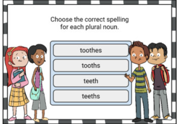 Preview of Plurals-Choose the Correct Spelling-High School|Easel Self -Checking