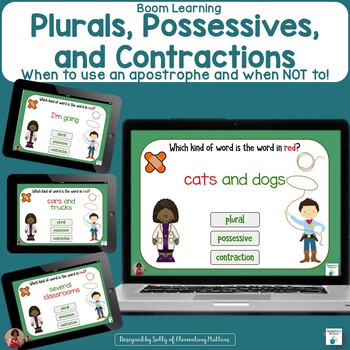 Preview of Plurals  Possessives  and Contractions  Boom Cards