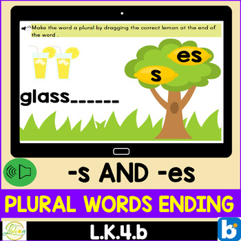 Preview of Plurals s and es BOOM™ CARDS