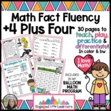 Plus Four 4 Addition Math Fact Fluency | Worksheets, Games