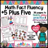 Plus Five +5 Addition Math Fact Fluency | Worksheets, Game