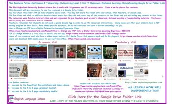 Preview of Plus-Future Continuous & Teleworking-Outsourcing Distance Learning Google Drive