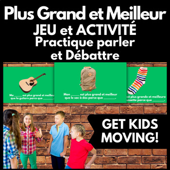 Preview of French Comparative Adjective Speaking & Debate Game with Scaffolding