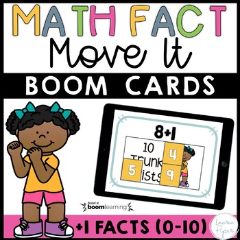 Preview of Plus One Addition Math Facts Boom Cards™ -  Distance Learning