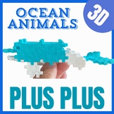 Plus Plus blocks task Cards 3D Ocean & sea theme. Morning 