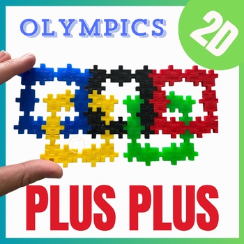 Preview of Plus Plus blocks Task Cards - Summer Olympics themed building Activities / Math