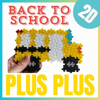 Preview of Plus Plus blocks activity - Back to School theme task cards - or Hashtag blocks