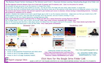 Preview of Plus-Present Perfect Continuous & The Internet Distance Learning Google Link