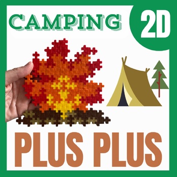Preview of Plus Plus building blocks - Camping Task cards - end of year stem activities