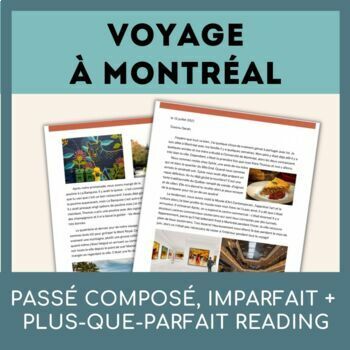 Preview of Plus-que-parfait, imparfait and passé composé reading comprehension