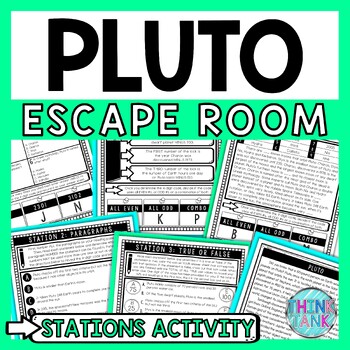 Preview of Pluto Escape Room Stations - Reading Comprehension Activity - Solar System