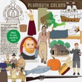 Plymouth Colony Clip Art, Thanksgiving Clip Art, American 