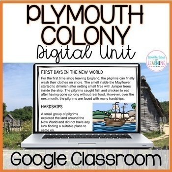 Preview of Plymouth Colony Thanksgiving DIGITAL Distance Learning Unit for GOOGLE Classroom