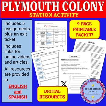 Preview of Plymouth Station Activity printable packet/reading passages (English & Spanish)