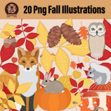 Png Fall Woodland Clipart Bundle - Autumn Forest Illustrations