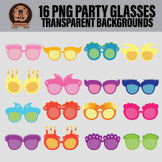 Png Party Glasses, 16 Colorful Image Prop Clipart with Tra