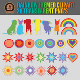 Colorful Rainbow Puppy Clipart - LGBTQ Illustrations, Cute