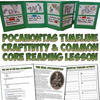 Preview of Pocahontas Timeline Project & Reading Activity: 13 Colonies & American Indians