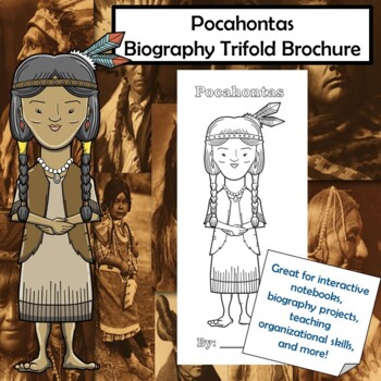 Preview of Pocahontas Biography Trifold Graphic Organizer