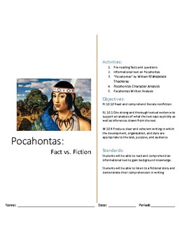 Preview of Pocahontas: Fact vs. Fiction