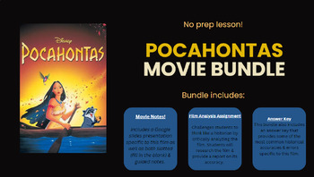 Preview of Pocahontas MOVIE BUNDLE! (Notes, Film Analysis,& Answer Key); US History in Film
