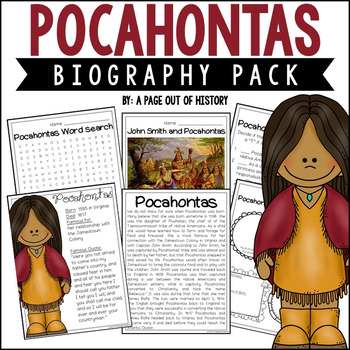 Preview of Pocahontas Biography Unit Pack Womens History