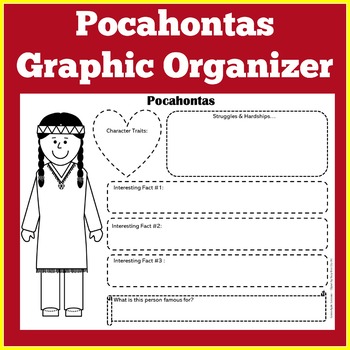 Preview of POCOHONTAS Worksheet Graphic Organizer Template NATIVE AMERICAN BIOGRAPHY