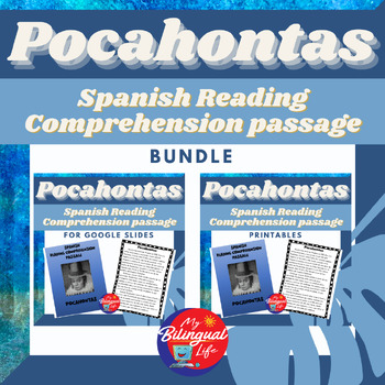 Preview of Pocahontas - Spanish Biography Reading Activity Bundle - Women's History