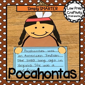 Preview of Pocahontas Writing Cut and Paste Craftivity