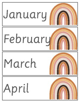 Preview of Classroom Calendar Set - Ice Cream Rainbow