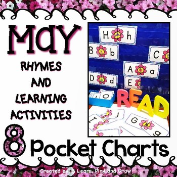 Preview of Pocket Chart Activities Kindergarten PreK for May - 8 Activities