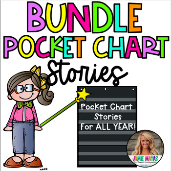 Preview of Pocket Chart Story Activities for Kindergarten Writing Centers GROWING BUNDLE