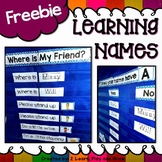 Pocket Chart Activity Learning Names and Letters FREEBIE