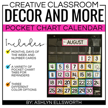 Preview of Pocket Chart Calendar Cards - Back to School Bulletin Board