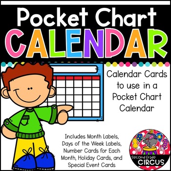 pocket chart calendar cards by second grade circus tpt