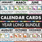Calendar BUNDLE Full Year Set Monthly Pocket Chart Calenda